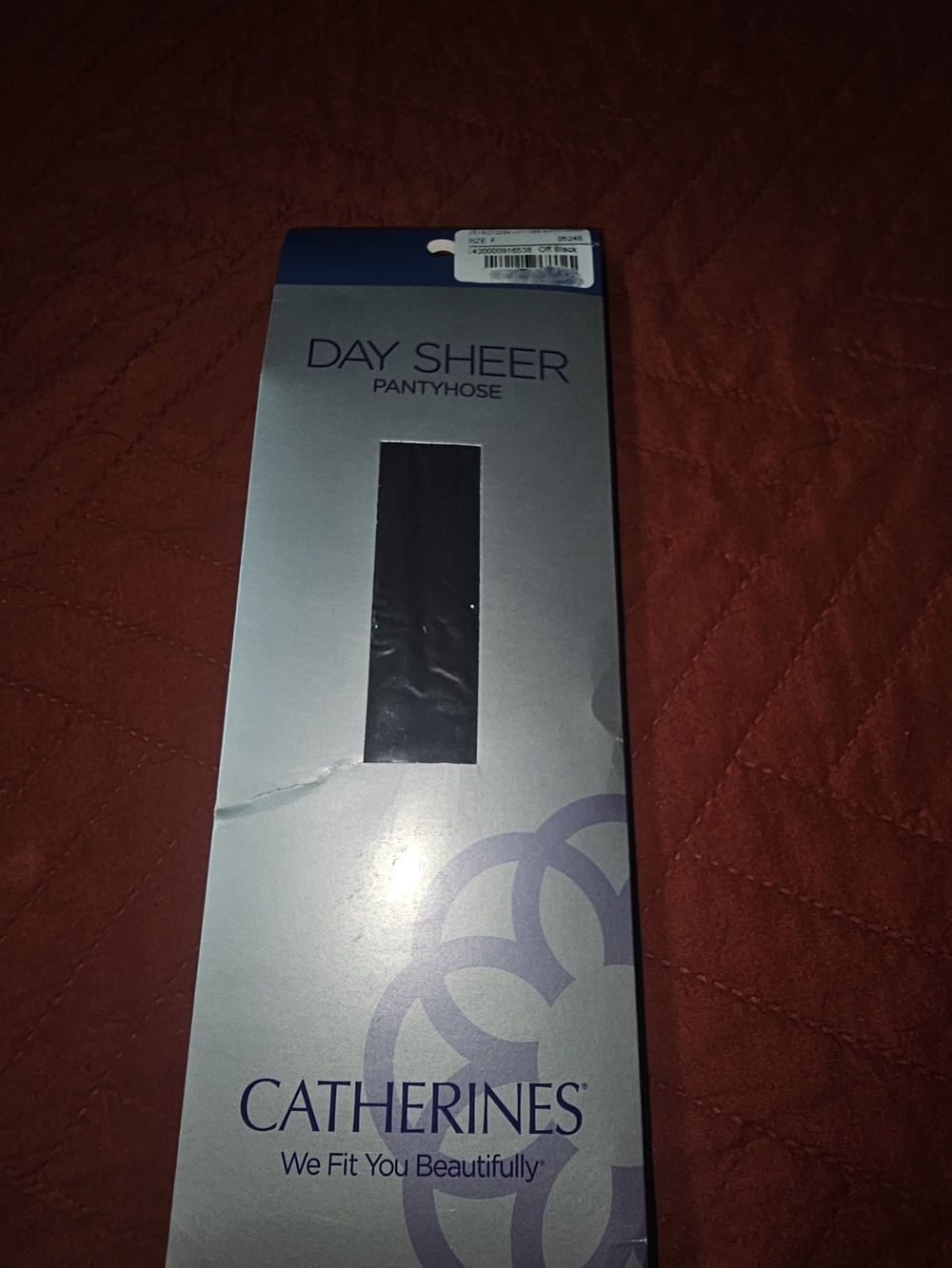 Catherines Day Sheer Pantyhose - Off Black Rear F Size